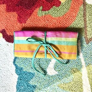 Vintage JT Jim Thompson Thai Silk Jewelry Jewel Roll Pouch